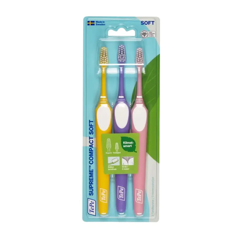 TePe Supreme Compact Toothbrush Soft Bristles 3 pcs